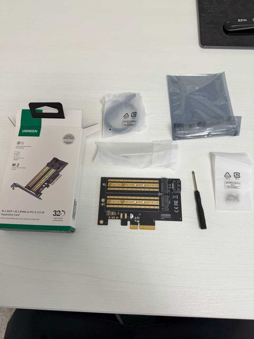 Переходник для  M.2 SATA + M.2 NVMe с PCI-E 3.0x4 UGREEN