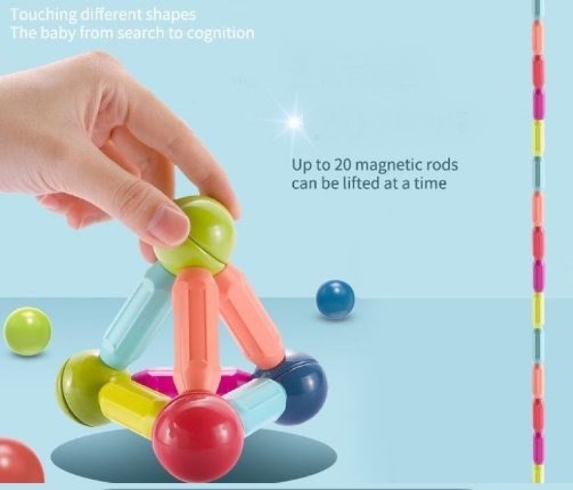 Бебешки комплект играчки - сглобяеми магнитни блокове, различен брой ч