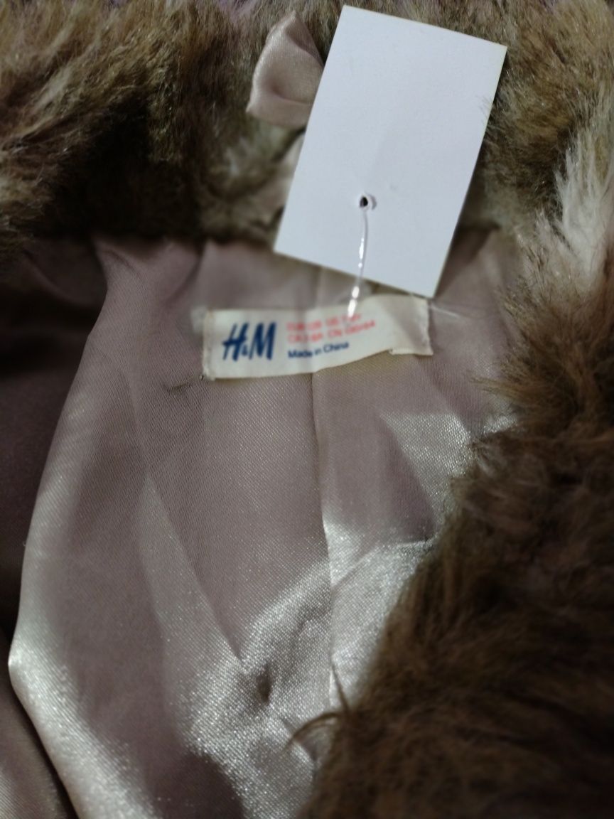 Детско, зимно палто,с пух за момиче,марка H&M