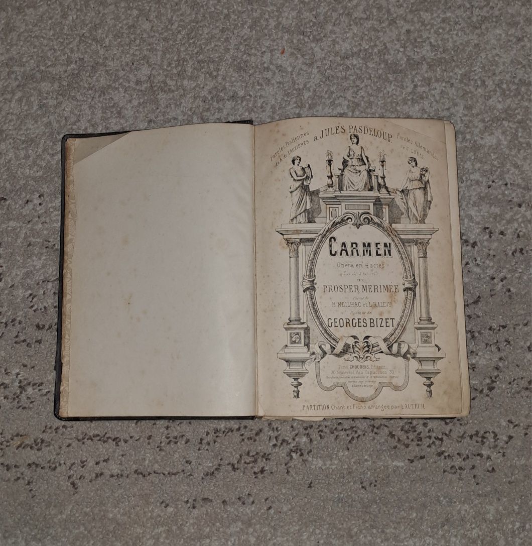 Carte antica partituri Georges Bizet - Carmen, 1890