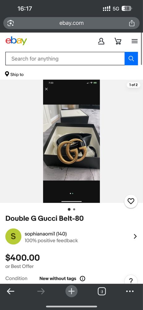 Gucci Double G оригинален колан
