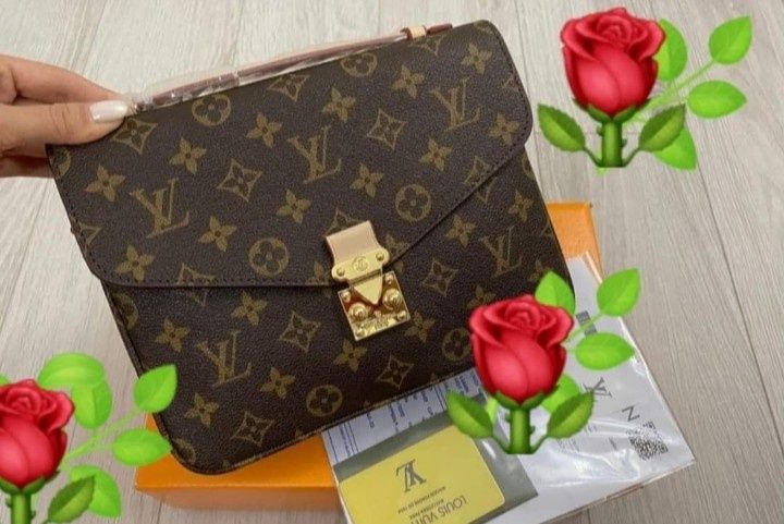 Geanta piele naturala 100% Louis V.Pochette, saculet,factura,cutie,eti