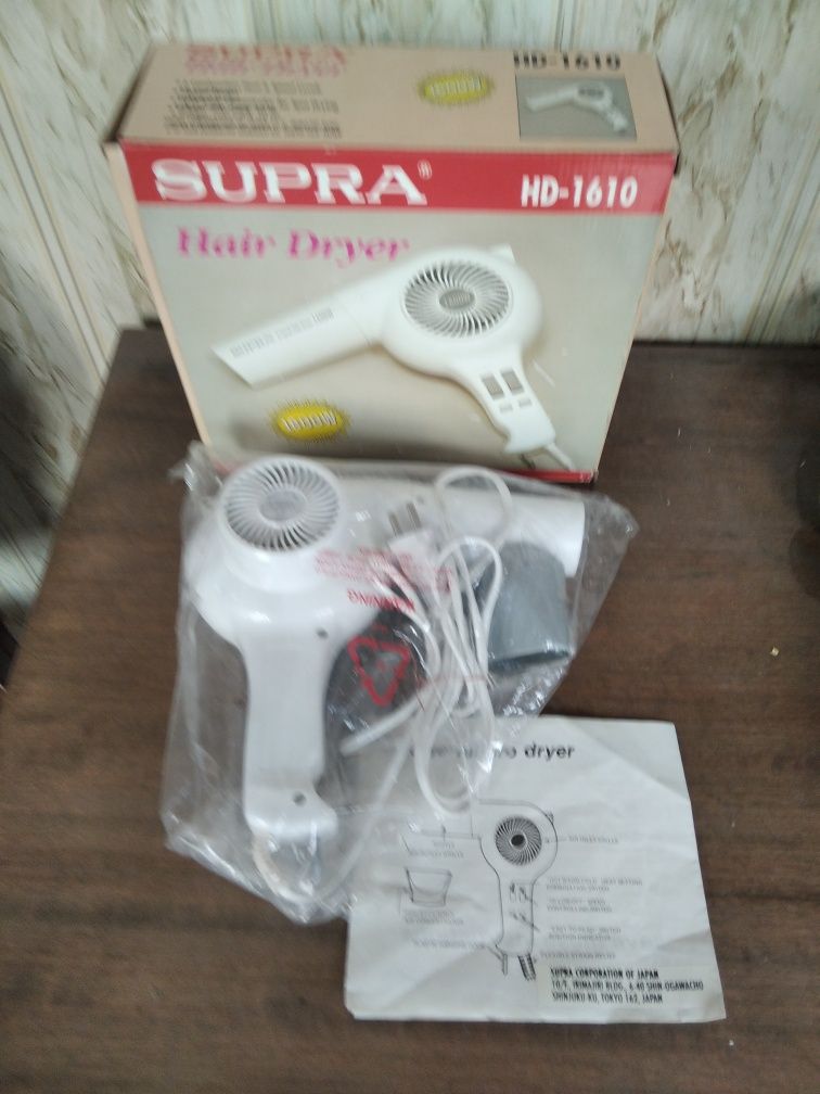 Новый фен  марки "SUPRA"   HD- 1610 япония