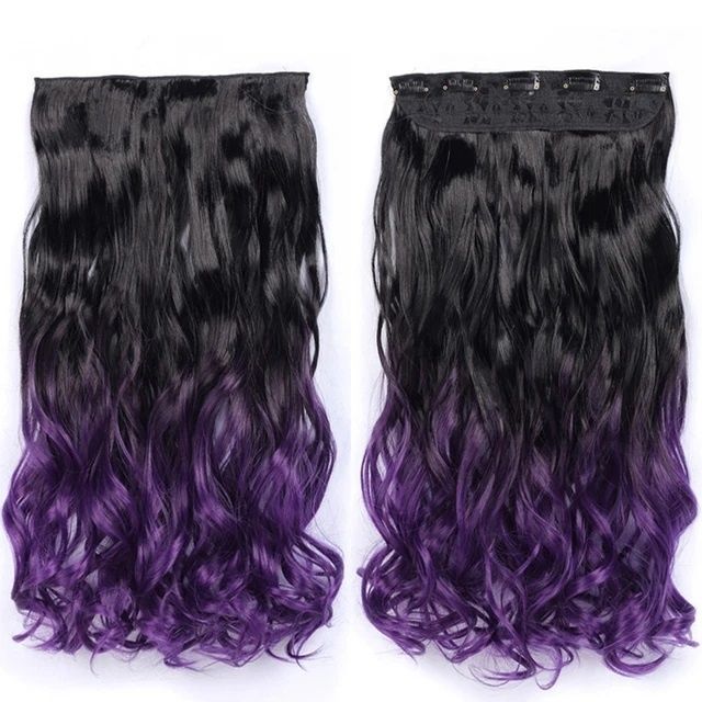 Extensii de par ondulate, 5 clipsuri, diverse culori, NOI, 60 cm