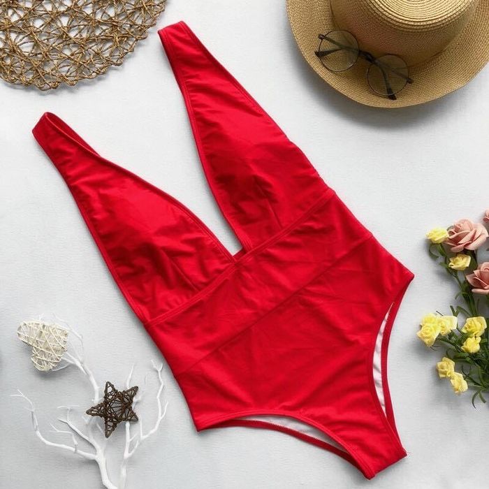 Costum de baie intreg (Daira-Shop.ro) Push Up rosu brazilian