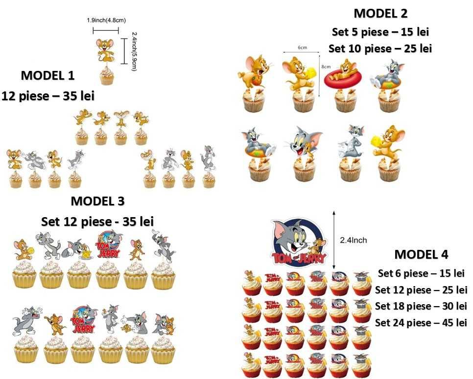 *Tom si Jerry_Decoratiuni party_Topper tort_Banner_Tatuaje sa