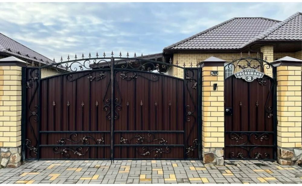 Ворота кованные, заборы, решетки, навесы для авто, вальеры для собак