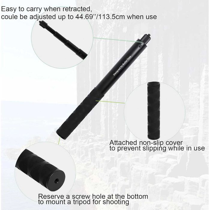 Invisible Selfie Stick 114cm stick invizibil camere actiune Insta360