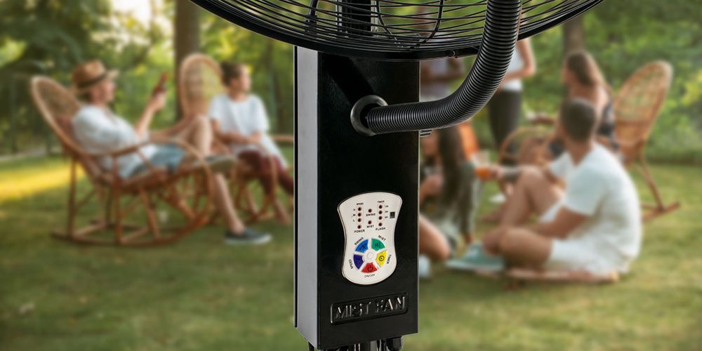 Nou Ventilator puternic exterior cu pulverizare