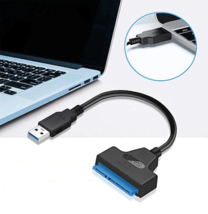 Adaptor USB la SATA, Pentru HDD/SSD, Plug and play, 20cm, Negru