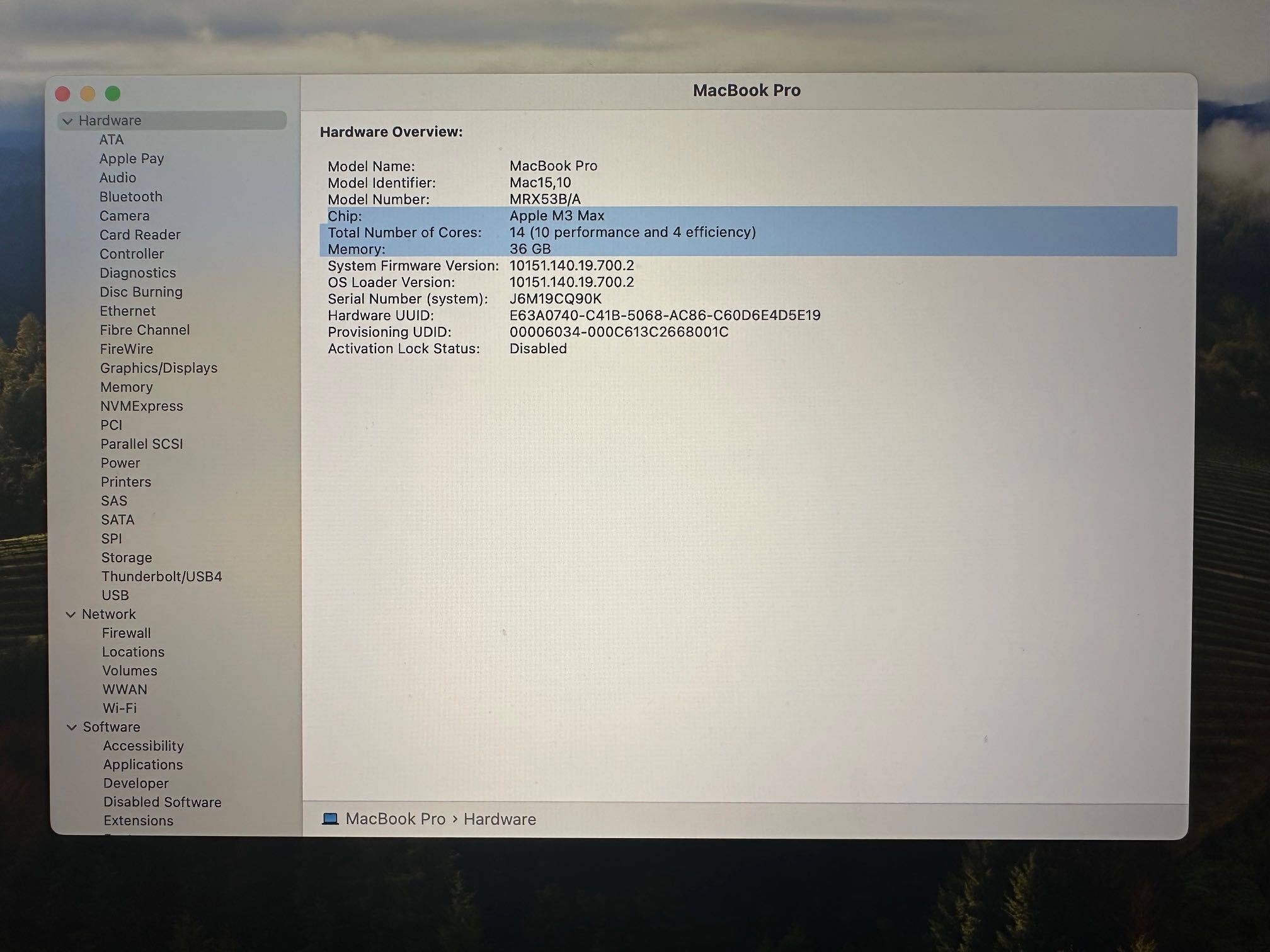 MacBook Pro 14" M3 MAX 14-CPU, 30-GPU, 36GB RAM, 1TB SSD