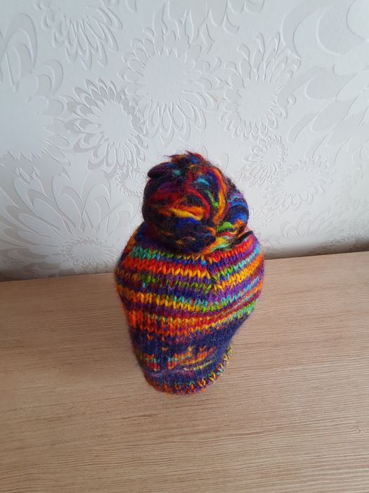 Caciula copii lana cu dublura de polar made in Nepal, handmade