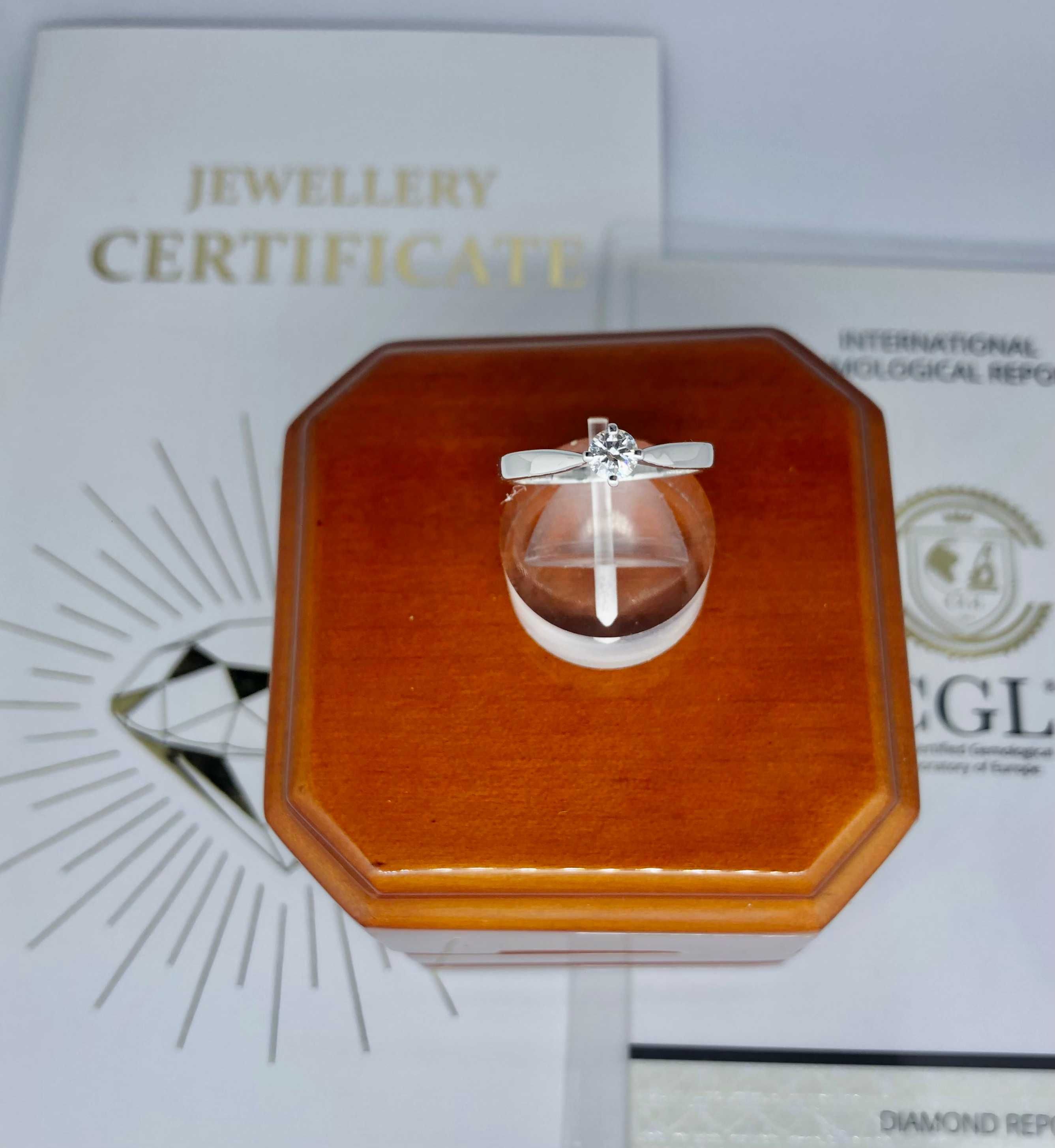 Годежен Пръстен Нов с Диамант Сертификат CGL/GIA Diamond диманти