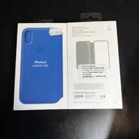 iPhone XS, X Apple Leather Folio Case - оригинален калъф естествена ко