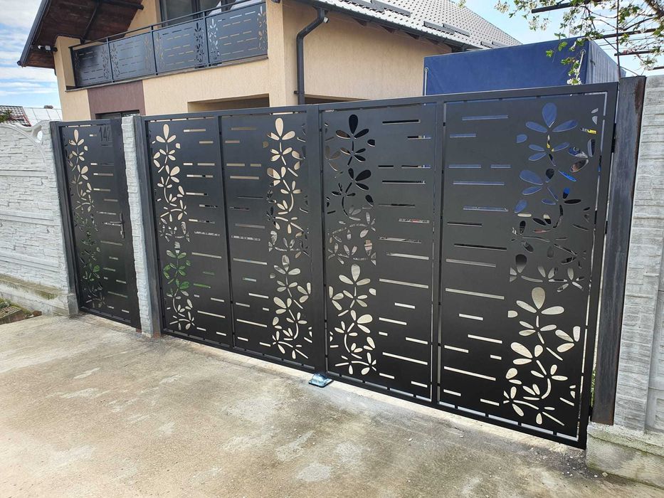 Poarta CNC decorativa din tabla traforata -modele moderne la comanda