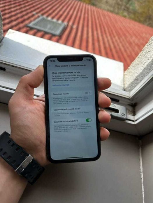 iPhone 11 Negru, Memorie 128GB,4GB RAM,100% Baterie,iOS 26 -IMPECABIL