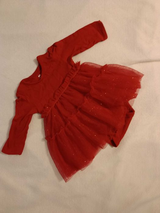 Лот коледни дрехи - 2 рокли и пижамка- 56/62