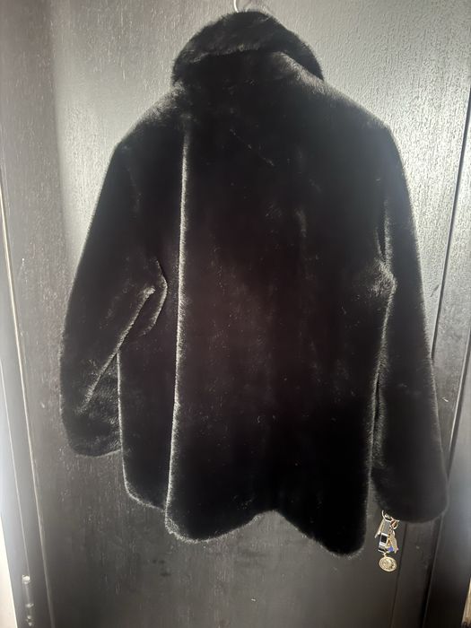 Палто faux fur от вълна и ангора