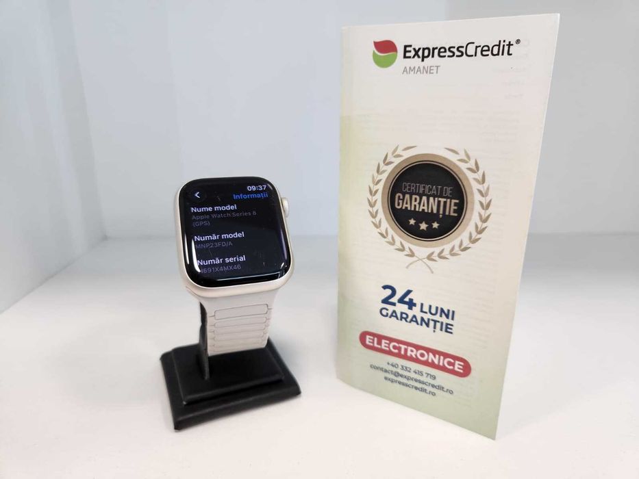 Apple Watch Seria 8 GPS 45mm (Ag8 Tudor1/B73904) – Garantie 2 Ani!