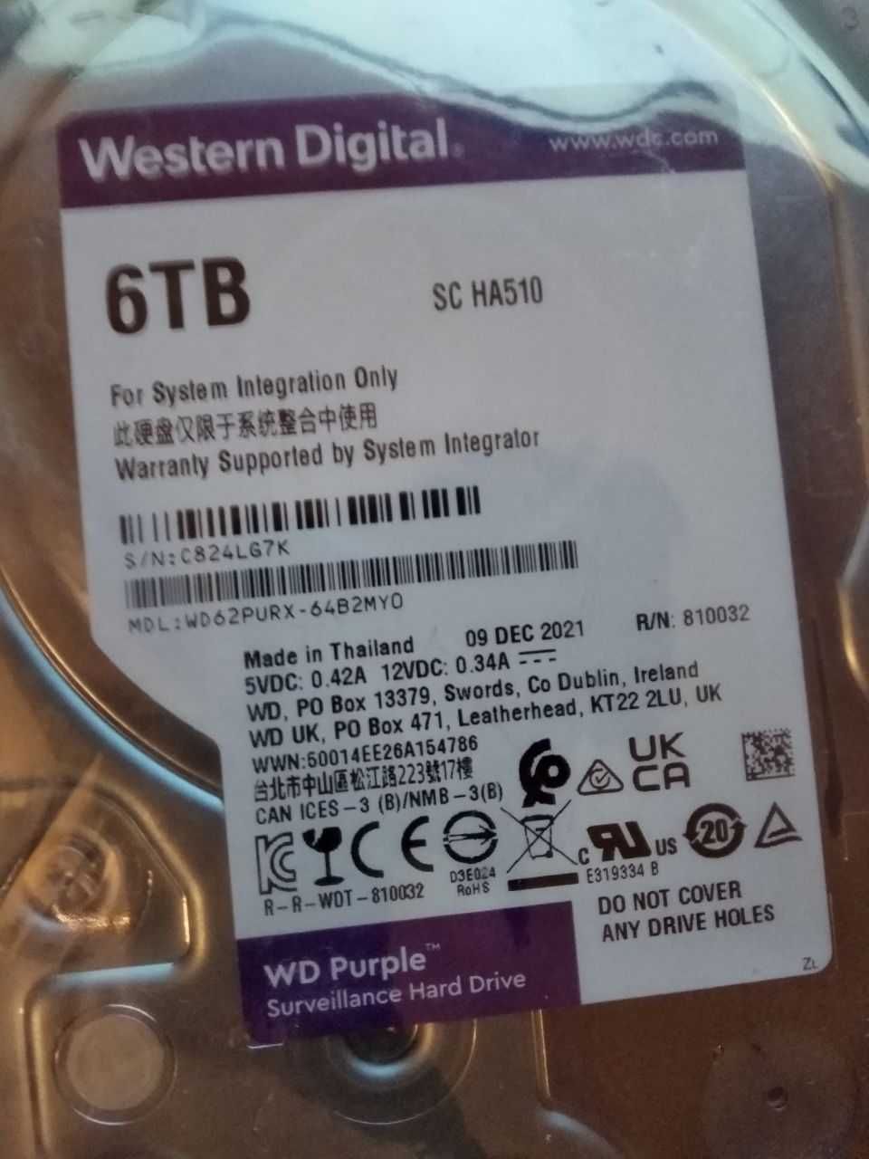 Новый жесткий диск 6 Tb Western Digital