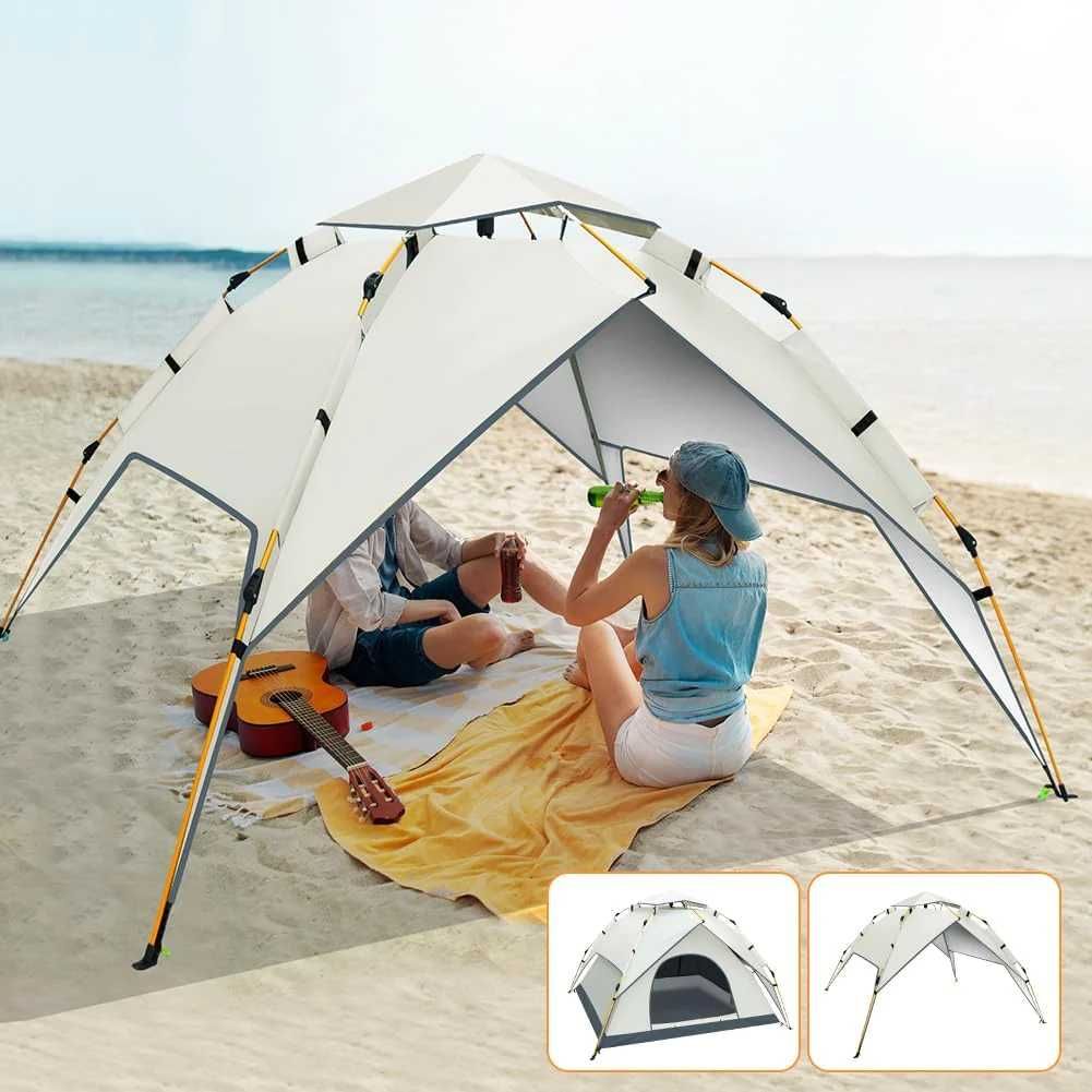 Cort camping 3-4 persoane cu deschidere automata pop-up, impermeabil