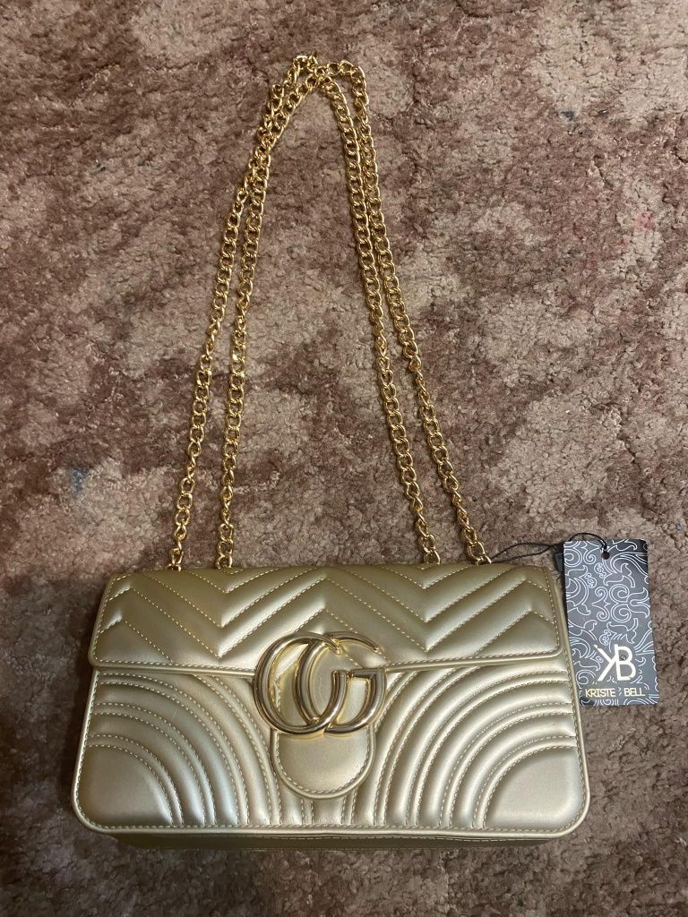 Нова чанта-златист цвят-gucci