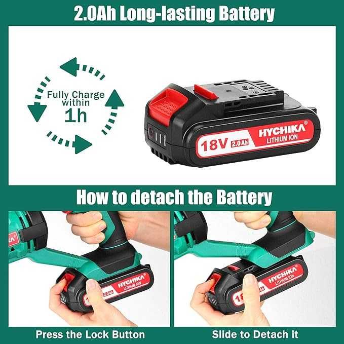 Baterie HYCHIKA 18V 2000mAh Litiu pentru ferăstrău  HYCHIKA 18V,