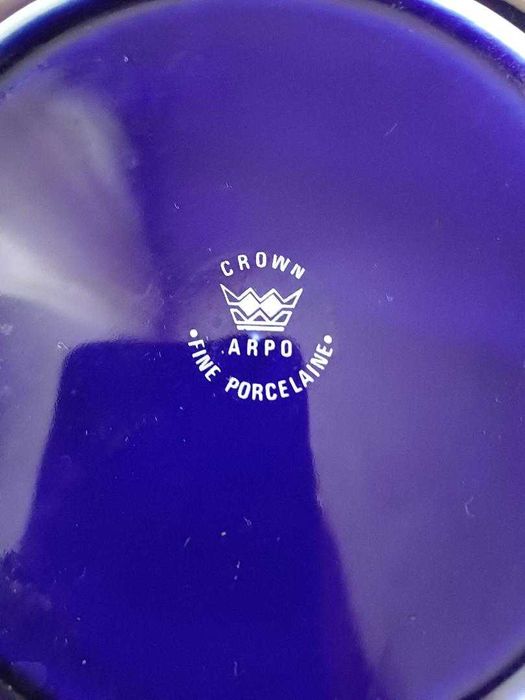 Platou rotund portelan albastru cobalt