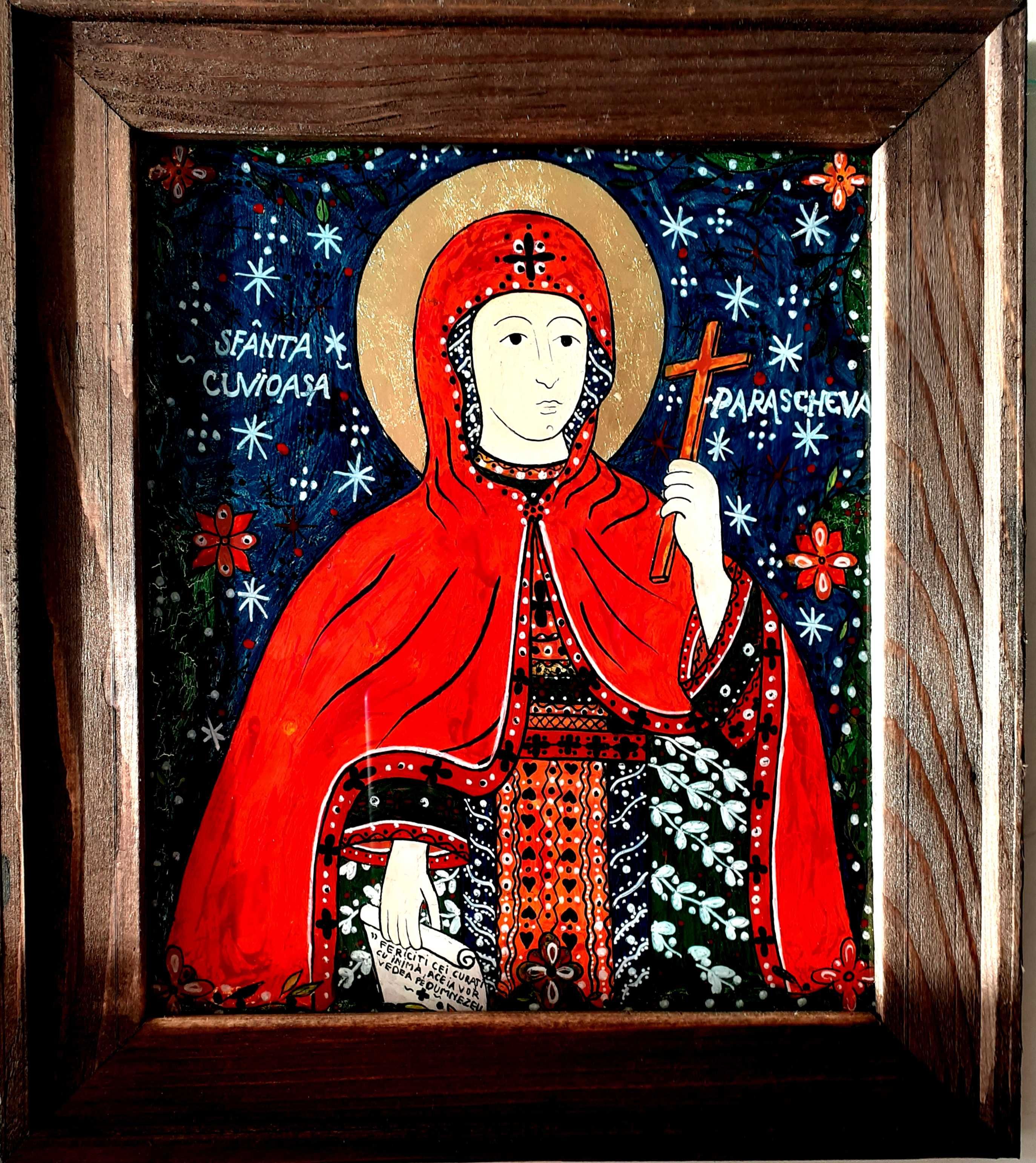 Sfânta Cuvioasa Parascheva-Icoană pe sticlă