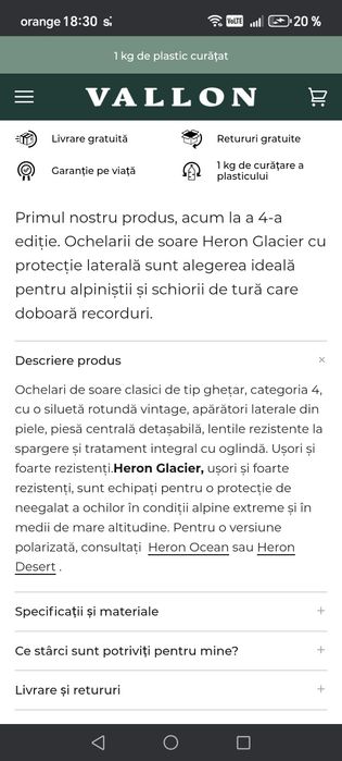 Ochelari de soare Vallon cu protecție laterală
