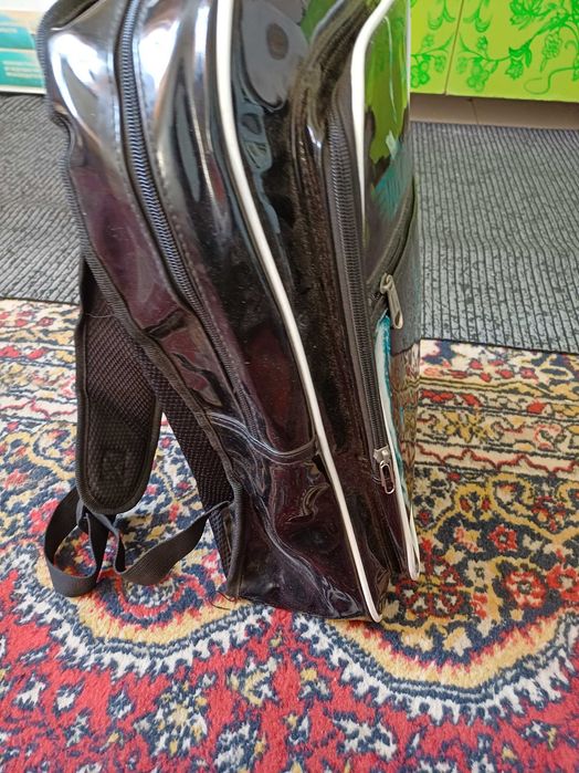 Рюкзак лакированный черный мужской