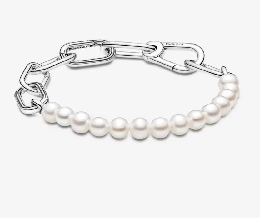 Гривна Pandora сребърна с перли
