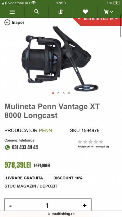 Mulineta penn vantage 8000 long cast..!