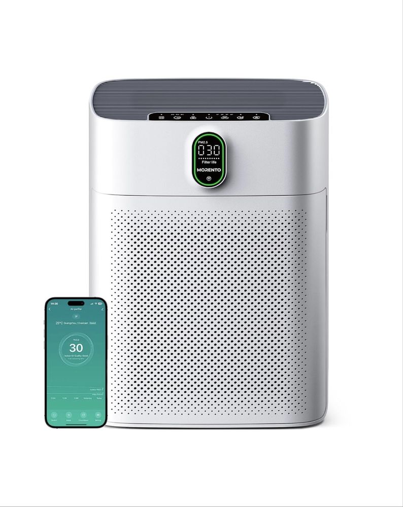 Wi-Fi Пречиствател на въздух MORENTO до 100м2,Alexa/дисплей/HEPA
