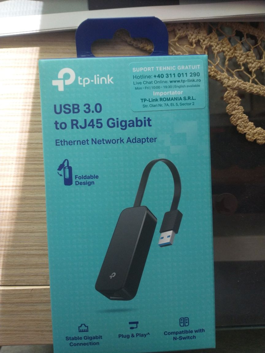 Placa de retea TP-Link  USB  RJ45 Gigabit Ethernet