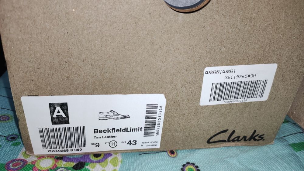 Елегантни мъжки половинки от естествена кожа Clarks №43