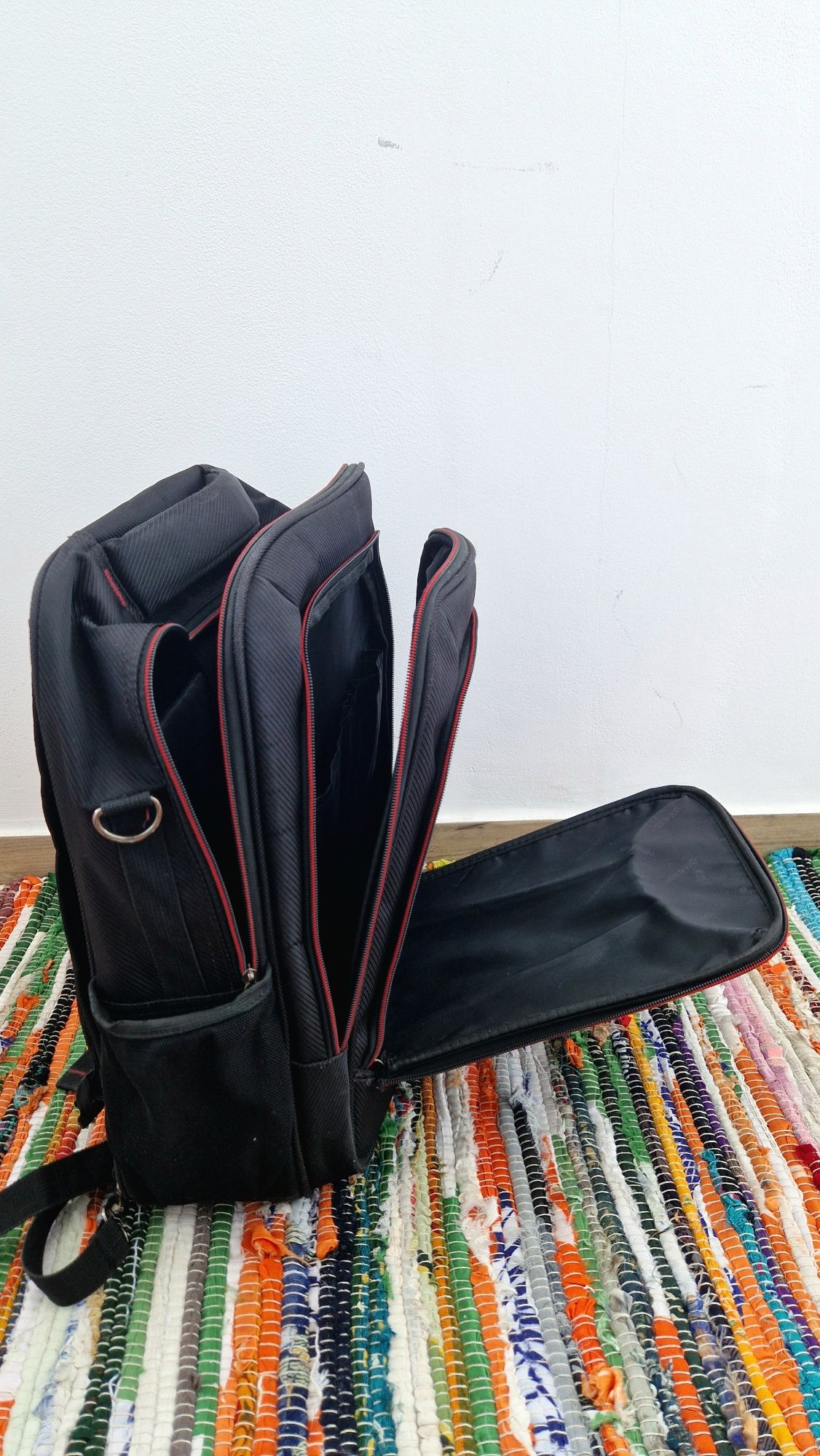 Rucsac laptop Lamonza Riga 15", 42x31x15 cm, negru / ros