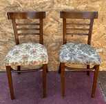 Set 2 Scaune Vintage; Scaun din lemn cu sezut tapitat