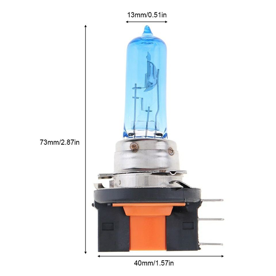 Becuri H15 (lumină Alb-Rece) 12V/55Watti-5500k