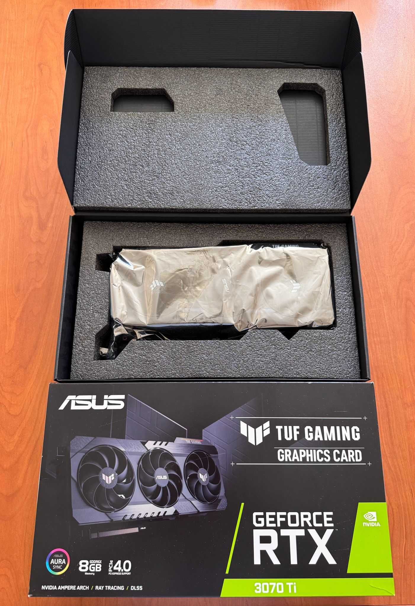 ASUS TUF RTX 3070 Ti Gaming OC –8GB, Кутия, Фактура, Кратко използване