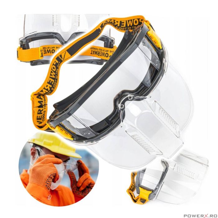 Ochelari de protectie anti-aschii, de lucru, cu masca ventilata,