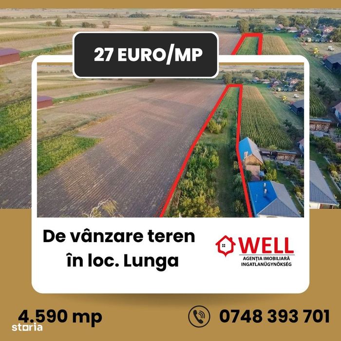 De vânzare teren de 4.590 mp în loc. Lunga