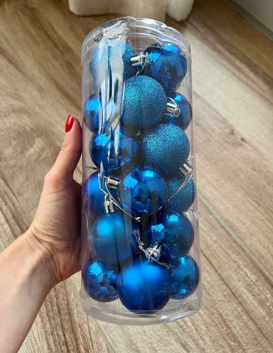 Комплект от 24 броя играчки за елха с диаметър 4см