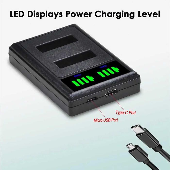 Set 2 acumulatori NB-13L + incarcator dublu Canon G5X G7X III G9X II