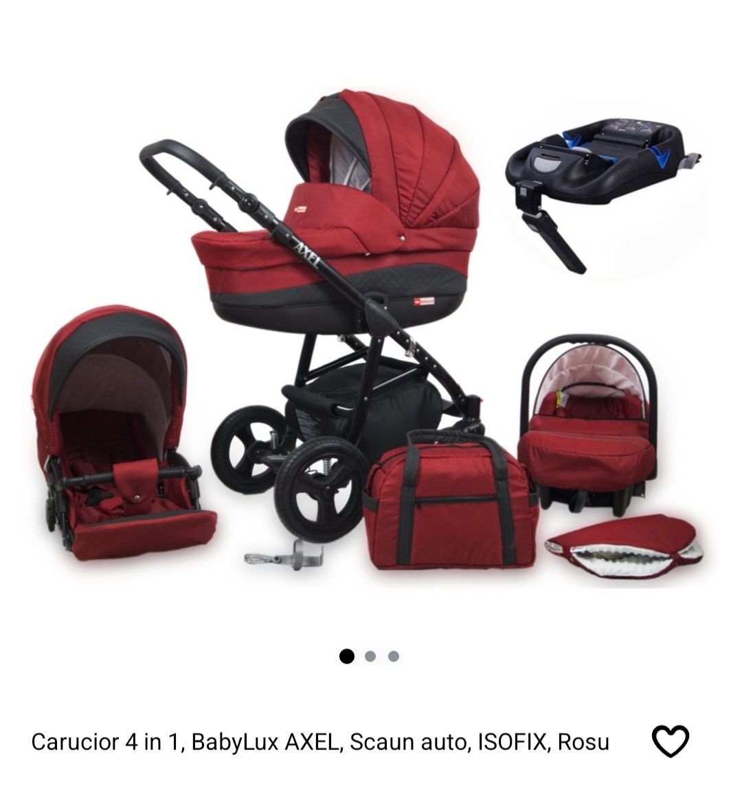 Carucior 4 in 1, BabyLux AXEL (scoica, landou, parte  sport, ISOFIX