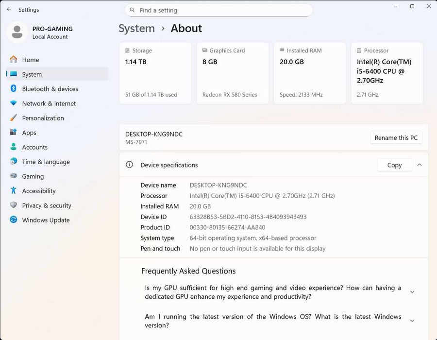 Pc gaming Intel i5, 20GB, video NITRO+ RX 580 8GB, SSD+HDD