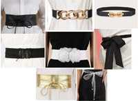 Еластични колани, корсет, бял, черен, кожен, дантелен, златен S-XXL