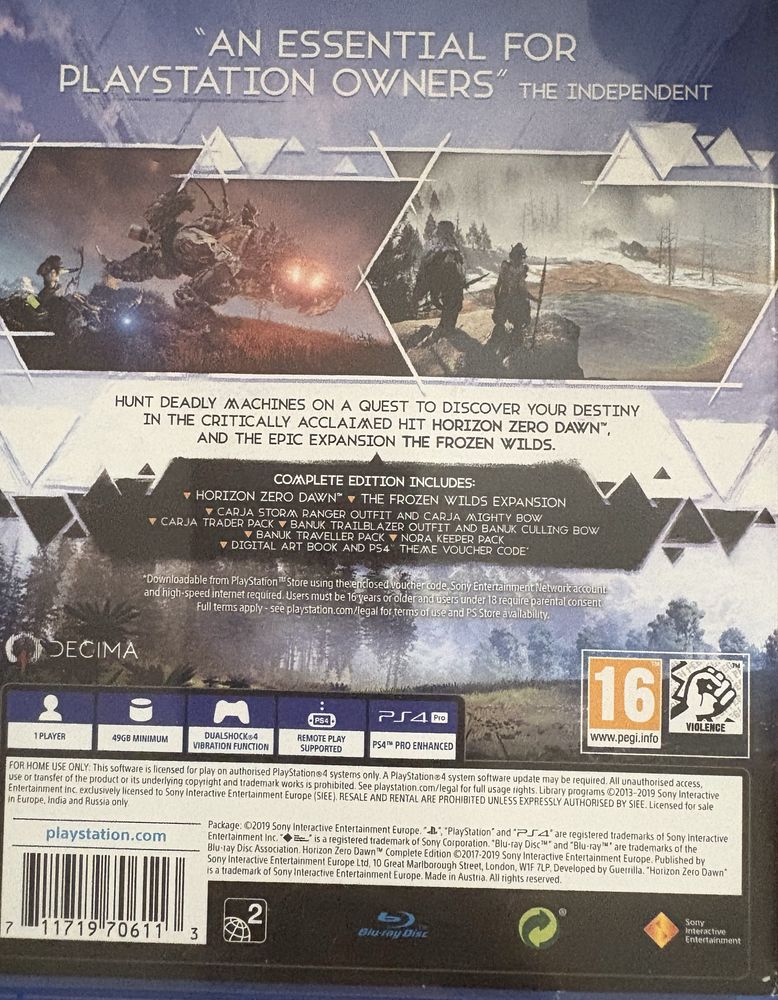 Horizon Zero Dawn ps4 РАЗОПАКОВАНА