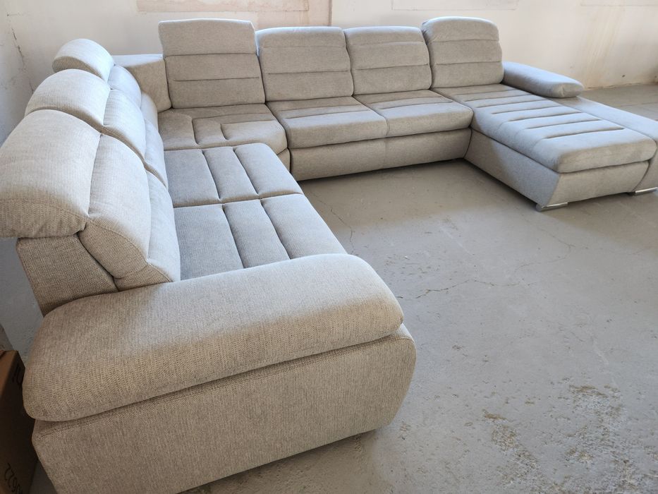 NOU Coltar U-form, gri, extensibil stofa 360cm