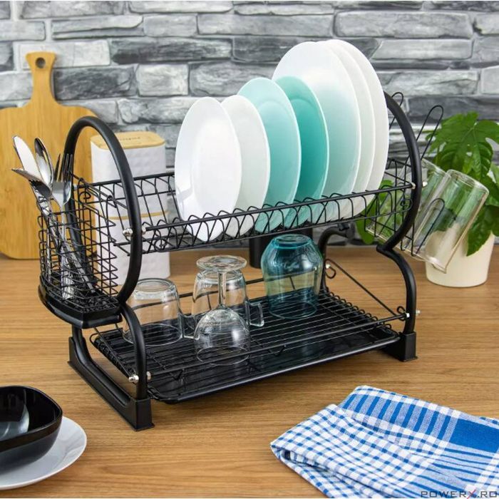 Suport pentru vase, negru, otel-plastic 56,5x25x38 cm Kinghoff